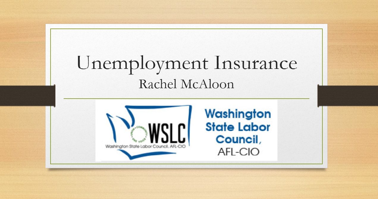 Unemployment Insurance Rachel McAloon