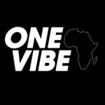 A black and white logo of one vibe